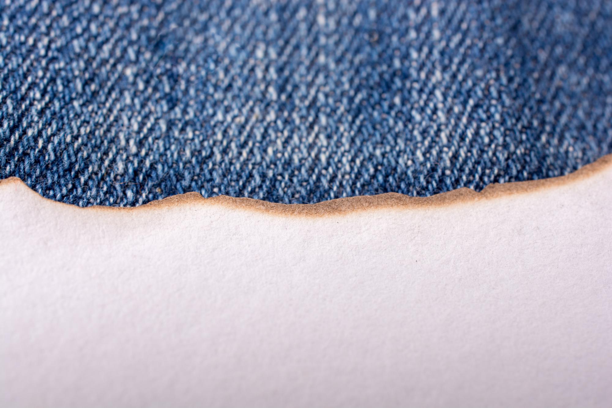 embroidery sample on denim showing texture