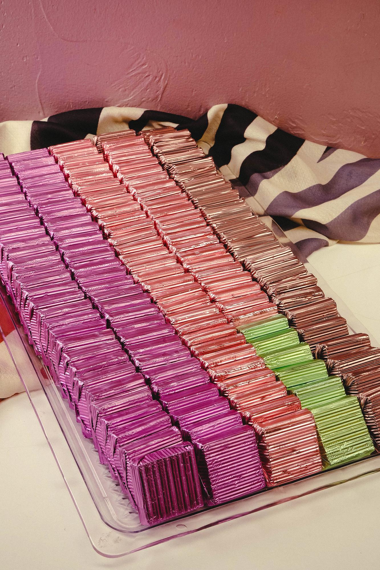 sample swatches and thread cards on paper